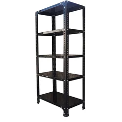 Alija 48 x 23 x 12 Inch 5 Shelves Multipurpose Storage Rack With Accessories(Color-Black,Gauge-24 Gauge Shelves & 18 Gauge Angle)