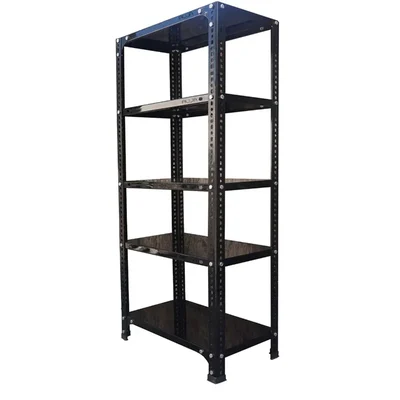 Alija 48 x 23 x 12 Inch 5 Shelves Multipurpose Storage Rack With Accessories(Color-Black,Gauge-24 Gauge Shelves & 18 Gauge Angle)