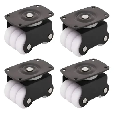 Premium Quality 48 mm Height Flat Radius Sixer Plate Type Caster Wheel With 360° Rotating Top Plate (Pack of 4)
