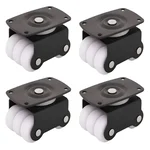 Premium Quality 48 mm Height Flat Radius Sixer Plate Type Caster Wheel With 360° Rotating Top Plate (Pack of 4)