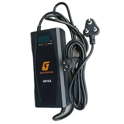 Premium Quality 48V 4A Graphene EV Battery Charger with Percentage Indicator & Auto-Cut Protection