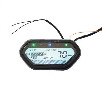 NAKS Automation 48V-72V Universal EV LCD Speedometer Digital Dashboard Display with Live Voltage Meter