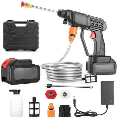 48 V Cordless High Pressure Washer Gun With  Rechargeable Battery For Multi Cleaning
