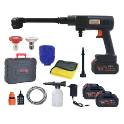 Shakti Technology 48 V, 80 Bar, Cordless Dual Battery With Charger Pressure Washer Gun With Accessories (CP-01)