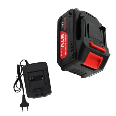 Heavy Duty 21V 4 Ah Lithium-ion Battery With 2 Ah Charger For Cordless Chainsaw, Brush Cutter & Hedge Trimmers