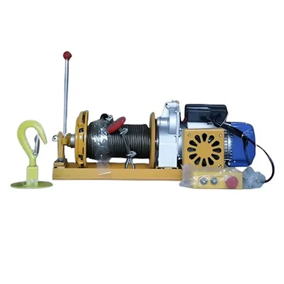 4G 1000 KG Capacity 3 Hp Electric Clutch Winch With 8 MM & 40 Meter Wire Rope