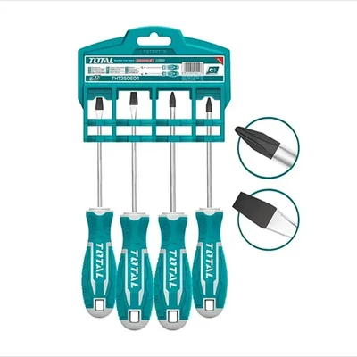 Total 4 Pcs Round Blade Screwdriver Set (THT250604) - Pack of 2