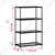 Rackwell 36x15x60 Inches 4-Shelves Mild Steel Black Coated Boltless Rack For Multipurpose Uses
