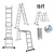 Bigapple 16 Step Foldable and Adjustable Multipurpose Aluminium Ladder 4X4 for Home and Industrial Purpose