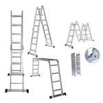 Bigapple 16 Step Foldable and Adjustable Multipurpose Aluminium Ladder 4X4 for Home and Industrial Purpose