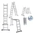 Bigapple 16 Step Foldable and Adjustable Multipurpose Aluminium Ladder 4X4 for Home and Industrial Purpose