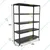 FIDVI® 12D X 29L X 48H Inch 5 Shelves Powder Coated Slotted Angle Metal Rack With Accessories ( SR-512)