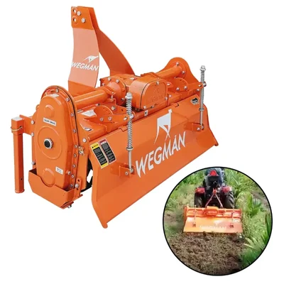 Wegman Mini Rotavator 4 Feet with 24 Blades Efficient for Soil Preparation Suitable for 12 to 28 HP Mini Tractors