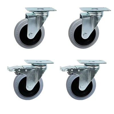 Prakash 4 Inch Medium Duty 2 pcs Swivel & 2 pcs Safety Break Swivel Type ESD Caster Wheel