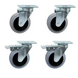 Prakash 4 Inch Medium Duty 2 pcs Swivel & 2 pcs Safety Break Swivel Type ESD Caster Wheel