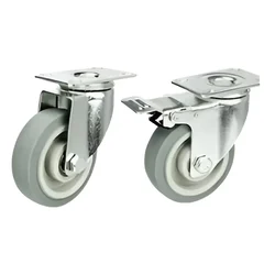 Prakash Pack Of 2 Light Duty 4 Inch Fixed and Swivel With Brake Plate Type Caster Wheel
