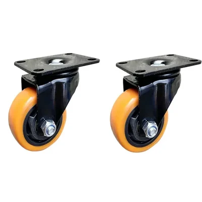 Heavy Duty 4 inch Fixed Type PU Caster Wheel, 75 kg per Wheel Load Capacity(Pack-2 pcs)