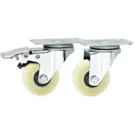 Prakash Pack Of 2 Heavy Duty 4 Inch Fixed and Swivel With Brake Plate Type Caster Wheel