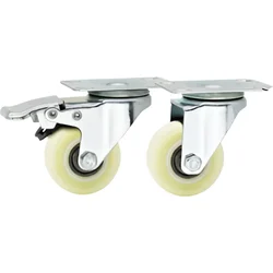 Prakash Pack Of 2 Heavy Duty 4 Inch Fixed and Swivel With Brake Plate Type Caster Wheel