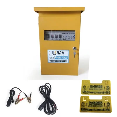 Urja 18KV Panel Fence Solar Zatka Machine/ Fence Energizer for 1 to 90 Acre Farm Security with Cables & 2 Warning Boards