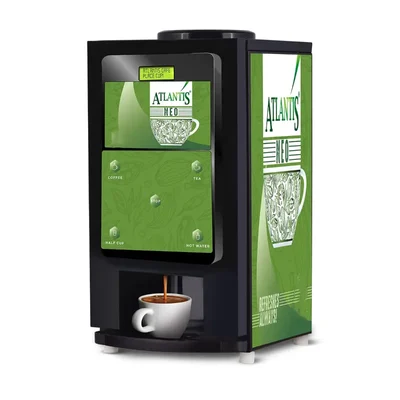 ATLANTIS Neo 4 Lane Premix Based Tea & Coffee Vending Machine 3 ltr Hot Tank Capacity | Dedicated Hot Water Option