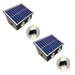 Gramstrong 4 LED Solar Up Down Waterproof Spotlight with Day-Night Sensor for Home, Wall, Balcony Decoration (Pack of 2)