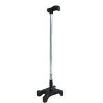 Sami Ortho Aids 100cm 4 Leg Walking Stick for Old Age People Chrome Height Adjustable T-Handle Cane Grey