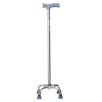 Sami Ortho Aids 4 Leg 64cm Adjustable Height Walking Stick for Old Age Anti Slip Broad Base Cane