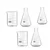 SBT Instruments Set of 5, Borosilicate 3.3 Glass Beaker and Conical Flask with Graduation Marks, 250ml Capacity