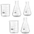 SBT Instruments Set of 4, Borosilicate 3.3 Glass Beaker and Conical Flask with Graduation Marks, 500ml Capacity