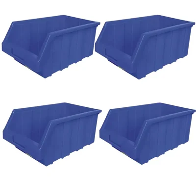 Aristo 4 Pcs 380 x 230 x 170 mm FPO Blue Storage Bin,Premium HDPE Material (Bin-80)