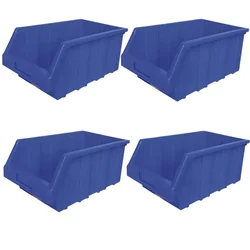 Aristo 4 Pcs 380 x 230 x 170 mm FPO Blue Storage Bin,Premium HDPE Material (Bin-80)