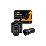 JCB 4 Piece Deep Impact Socket Set, 1″ Drive, 6‑Point 27, 32, 33, 36 mm (JCB-8041-5MPB)