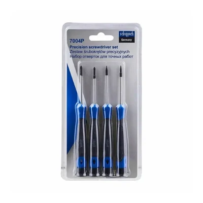 Scheppach 4 Piece Precision Screwdriver Set, Lightweight, Compact, Ideal for Electronics and Fine Work (Sch-7004P)