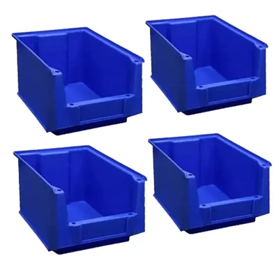Avsar 350 x 200 x 200 mm FPO Blue Storage Bins With HDPE Material (Bin-45) (Pack Of 4)