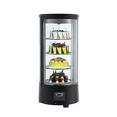 4-Shelved Air Cooled Curved Cake Display Counter 2-Feet Showcase with Revolving Shelves