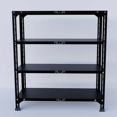 Menage 36 x 33 x 12 Inch 4 Shelves Shelves Multipurpose Storage Rack With Accessories