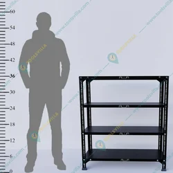 Menage 36 x 33 x 12 Inch 4 Shelves Shelves Multipurpose Storage Rack With Accessories