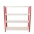 Alija 48x47x12 Inch 4 Shelves Slotted Angle Metal Rack For Multipurpose uses (Colour-Red angle & Ivory Shelves)(Gauge-22 gauge shelves, 16 gauge angle)