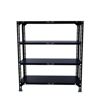 Menage 36 x 35 x 12 Inch 4 Shelves Multipurpose Storage Rack With Accessories
