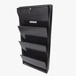 Namibind 4 Shelves MS Wall Mounted Powder Coated Shoe Rack with Centre Locking - (Brown)