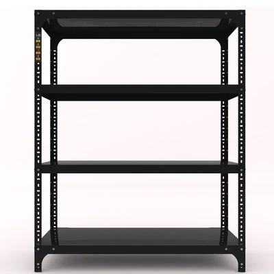 FIDVI® 12D X 29L X 36H Inch 4 Shelves Powder Coated Slotted Angle Metal Rack With Accessories ( SR-008)