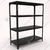 FIDVI® 12D X 29L X 36H Inch 4 Shelves Powder Coated Slotted Angle Metal Rack With Accessories ( SR-008)