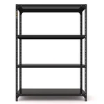 FIDVIĀ® 12D X 35L X 48H Inch 4 Shelves Powder Coated Slotted Angle Metal Rack With Accessories ( SR-010)