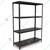 FIDVI® 12D X 35L X 48H Inch 4 Shelves Powder Coated Slotted Angle Metal Rack With Accessories ( SR-010)
