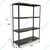 FIDVI® 12D X 35L X 48H Inch 4 Shelves Powder Coated Slotted Angle Metal Rack With Accessories ( SR-010)