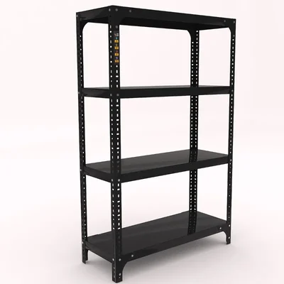 FIDVI® 9D X 23L X 36H Inch 4 Shelves Powder Coated Slotted Angle Metal Rack With Accessories  ( SR-003)