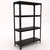 FIDVI® 9D X 23L X 36H Inch 4 Shelves Powder Coated Slotted Angle Metal Rack With Accessories  ( SR-003)