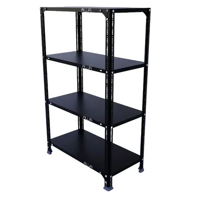 ALIJA 48 x 29 x 15 Inches 4 Shelves Multipurpose Storage Rack With Accessories(Gauge-24 gauge shelves, 14 gauge angle,Color-Black)