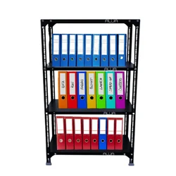 ALIJA 48 x 29 x 15 Inches 4 Shelves Multipurpose Storage Rack With Accessories(Gauge-24 gauge shelves, 14 gauge angle,Color-Black)